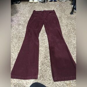 GAP Maroon '70s Flare High Rise Pants